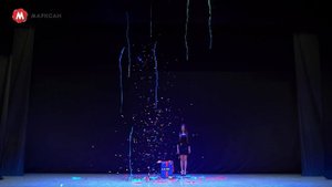 М141 Батарея хлопушек пневматическая 16 залпов (со звуком: разноцветные ленты и прямоугольники)