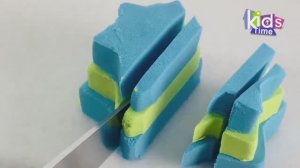 Для малышей мультики АСМР. Кинетический песок - фигурки из песка и их разрезание - 4 -