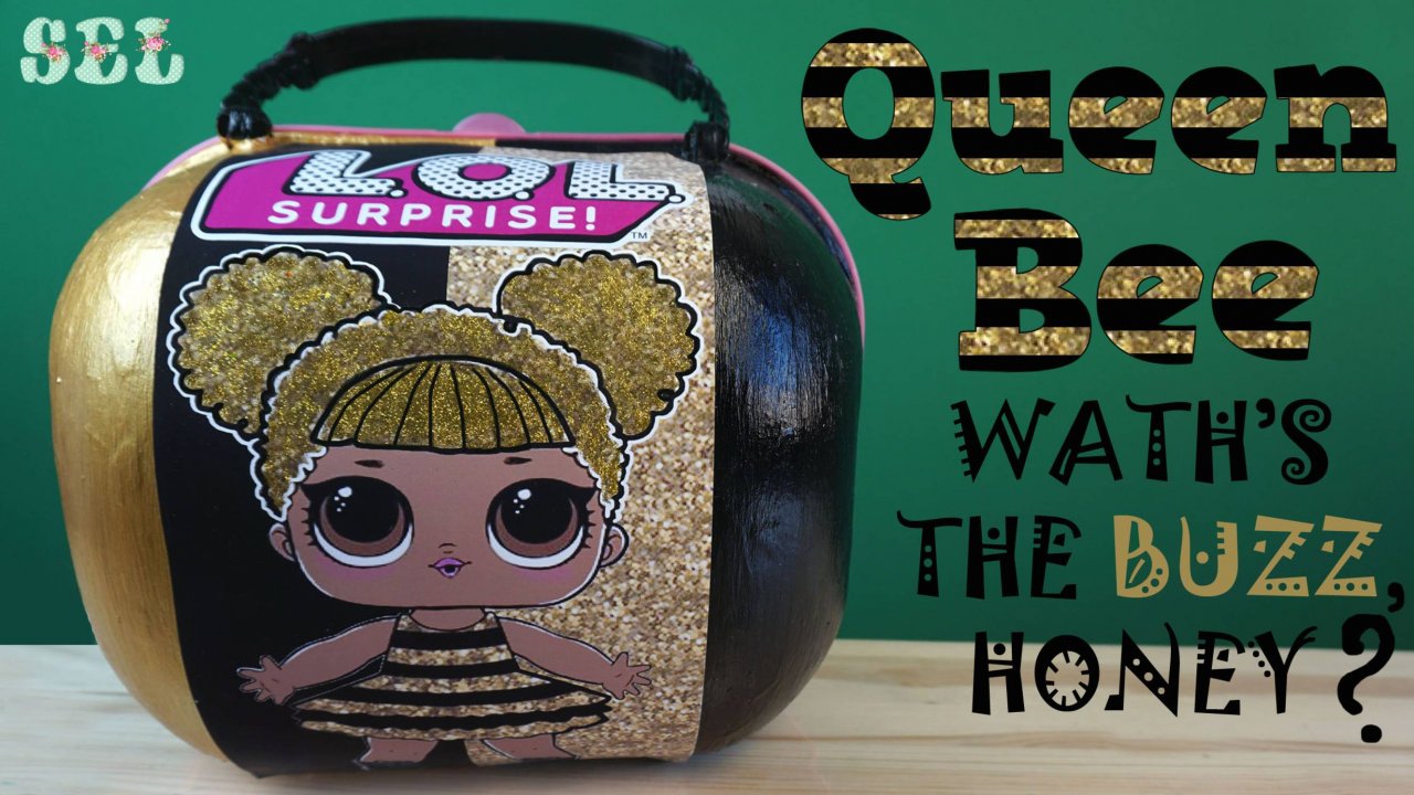 ЗОЛОТОЙ Чемодан ЛОЛ Сюрприз Квин Би Custom Gold Bigger LOL Surprise Queen Bee