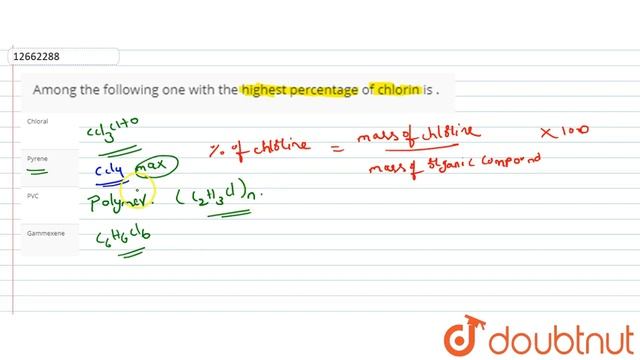 Among the following one with the highest percentage of chlorin is . смотреть онлайн