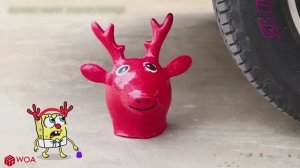 Детская анимация машина давит оленя, снеговиков и др.