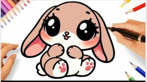 КАК НАРИСОВАТЬ КАВАИЙНОГО КРОЛИКА ЛЕГКО ШАГ ЗА ШАГОМ