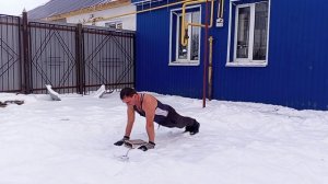Красивые отжимания ВФСК ГТО на снегу! 51 повторение! Тамбов, Россия!