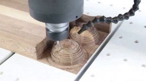 VOLTER 4020 CNC Router 3D Woodworking (ball carving from oak hardwood board)