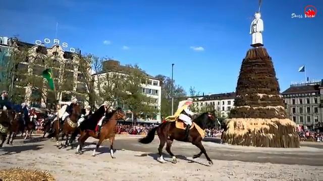 Весенний фестиваль в Цюрихе, Швейцария. Праздник Шестизвонье (Sechseläuten)