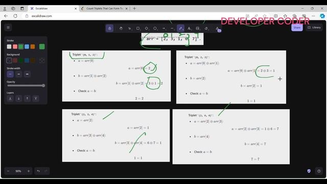 Count Triplets That Can Form Two Arrays of Equal XOR | LeetCode  1442 | 2 Approaches | Bits | Java
