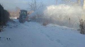 Трактор Русич 504. Снегоротор на гидроприводе14.02.25 (очередное испытание)