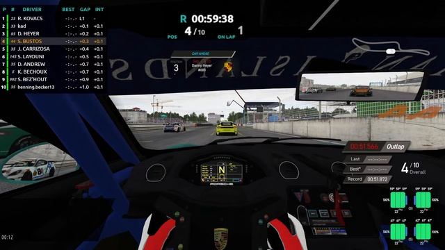 LFM rFactor 2 Porsche Cayman 718 Manthey MR GT4 CUP at Norisring смотреть онлайн