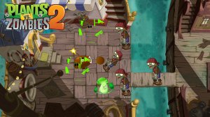 Играю в пиратский уровень в plants vs zombies
