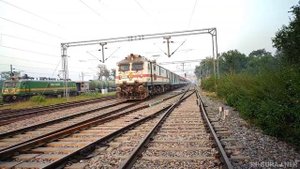 CAMERA UNDER TRAIN Speedy BRC WAP 7 With 09038 Avadh Special Indian Railways