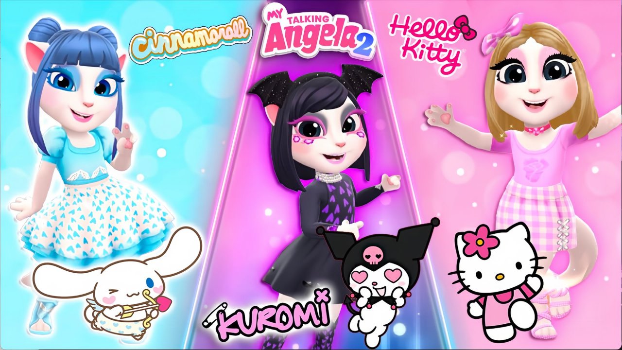 📹 My talking angela 2 💟 Hello Kitty 💗 Vs Kuromi Vs Cinnamoroll смотреть онлайн