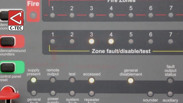 How to disable/enable zones and other functions on a CFP fire alarm panel