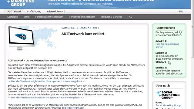 Wo finde ich eine Sponsor ID für ADITnetwork ? www.aditnetwork-deutsch.blogspot.de смотреть онлайн