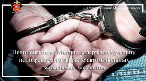 Полицейские из Мытищ задержали мужчину, подозреваемого в краже автомобильных зеркальных элементов