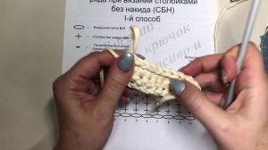 Урок №6✨Убавление в начале ряда, при вязании столбиками без накида, ✨
Способ I