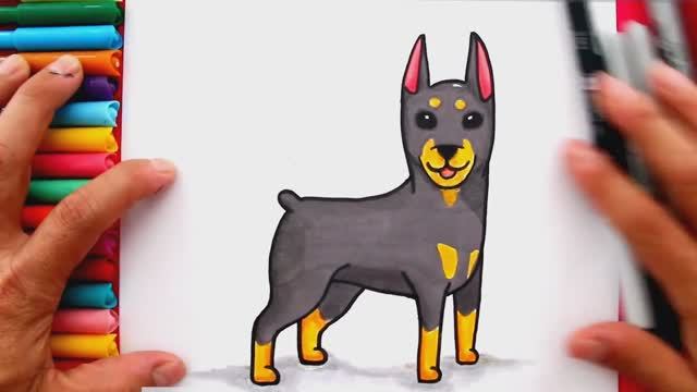 Как нарисовать собаку породы ДОБЕРМАН Легко