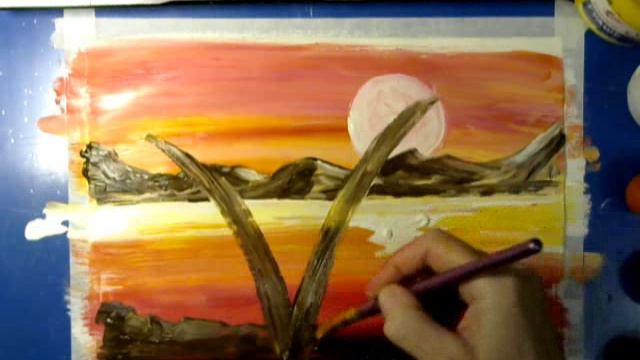 Море, пальмы. Правополушарное и интуитивное рисование. смотреть онлайн