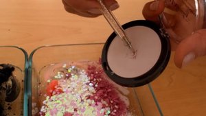 Black vs Pink Pearl - Mixing Makeup Eyeshadow Into Slime ASMR