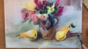 Акварелью по сырому