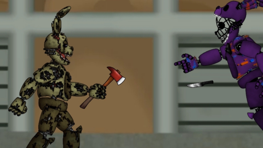 пружинная ловушка против глитч Бонни . spring trap vs Glitch Bonnie (fnaf ) (DC 2)