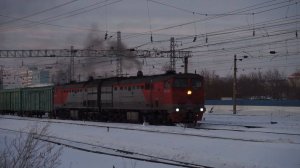 Тепловоз 2ТЭ10М-3261. Отправление. Звук 5Д49.