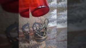 Подстаканник со стаканом. Москва. Красное стекло.