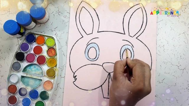 HOW TO MAKE A RABBIT FACE MASK  FOR KIDS SIMPLE EASY WAY PAINTING