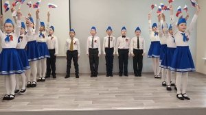 Инсценировка солдатской военной песни в школе , Юнги бравые"