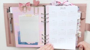 A5 Moterm Luxe Litchi Pink Planner Setup and Flipthrough | Ana Jolene Printables