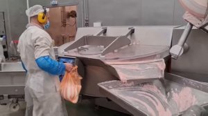 1003-115: Tipper Tie technopack Alpina vacuum bowl cutter with lifter for 200L meat bins & rejector
