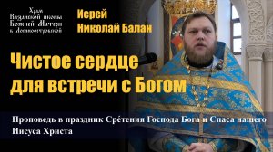 Чистое сердце для встречи с Богом / Иерей Николай Балан / 15.02.25