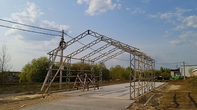 Производственное помещение своими руками. Изготовим сборные фермы ангара шириной до 10 метров.