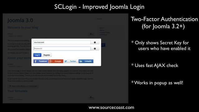 SCLogin - Two Factor Authentication for Joomla