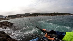 Макрель. Морская рыбалка с берега в Южной Корее