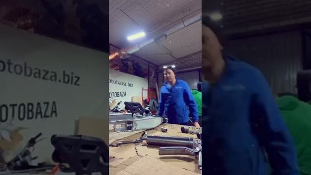 105 мотоциклов за 5 дней собрали, Рекорд мотобазы, работали в две смены.