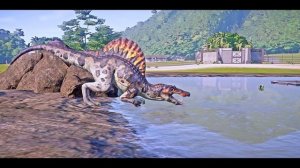 Dimetrodon, T-REX, Spinosaurus VS Albertosaurus, Carcharodontosaurus Mod, Jurassic World Evolution