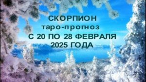 СКОРПИОН ТАРО-ПРОГНОЗ С 20 ПО 28 ФЕВРАЛЯ 2025 ГОДА