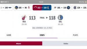 Miami - Dallas stats Review of football games