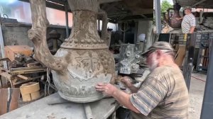 Арт - бетон уникальный кувшин светильник своими руками в Садовый участок!