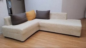 Как обновить и защитить обивку углового дивана- надеваем чехол ДиваNтекс.