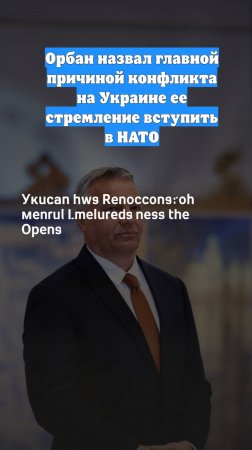 Орбан назвал главной причиной конфликта на Украине ее стремление вступить в НАТО