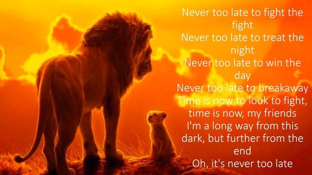 Never Too Late Lion King Lyrics Video - Elton John смотреть онлайн