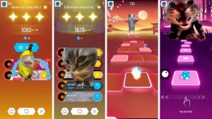 Banana Cat vs Chipi Chipi Chapa Chapa Cat vs Happy Cat vs Doorbell Cat - Tiles Hop EDM Rush