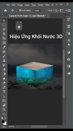 Hiệu Ứng Khối Nước 3D Trong PHOTOSHOP|Create 3D Water Cube Effects In PHOTOSHOP #Shorts