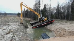 Понтоны Свампкинг на обычный экскаватор для болота и воды!