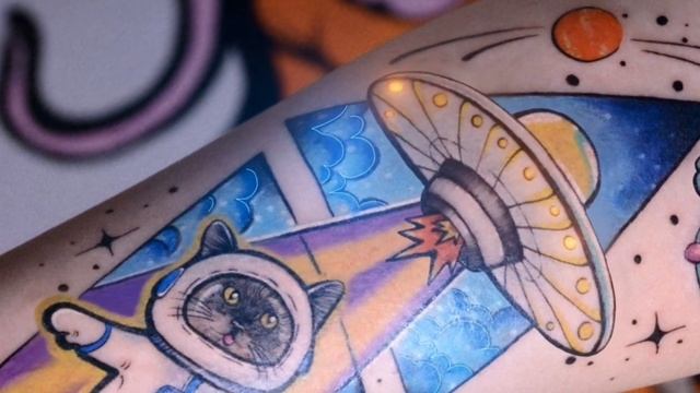 Космический кот по фото любимого питомца! Пиши в Телегу: @tattoo_er_mila или ВК: @tattoo_mila_sochi