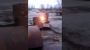 Резка металла кислородным копьём