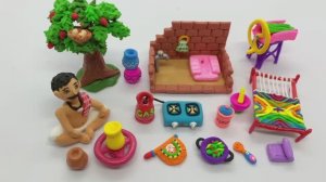 Лепка из пластилина -  домик, набор для ванной, набор для кухни, чарпай, куклу