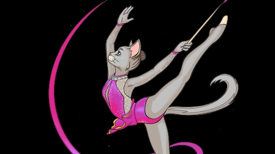 Барсик проважает Дашу на гимнастику.