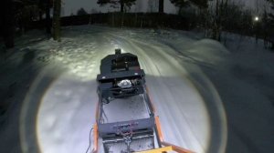 ✅Мотобуксировщик Бурлак Пионер 15лс . Обкатка по темноте, проверка света фары.